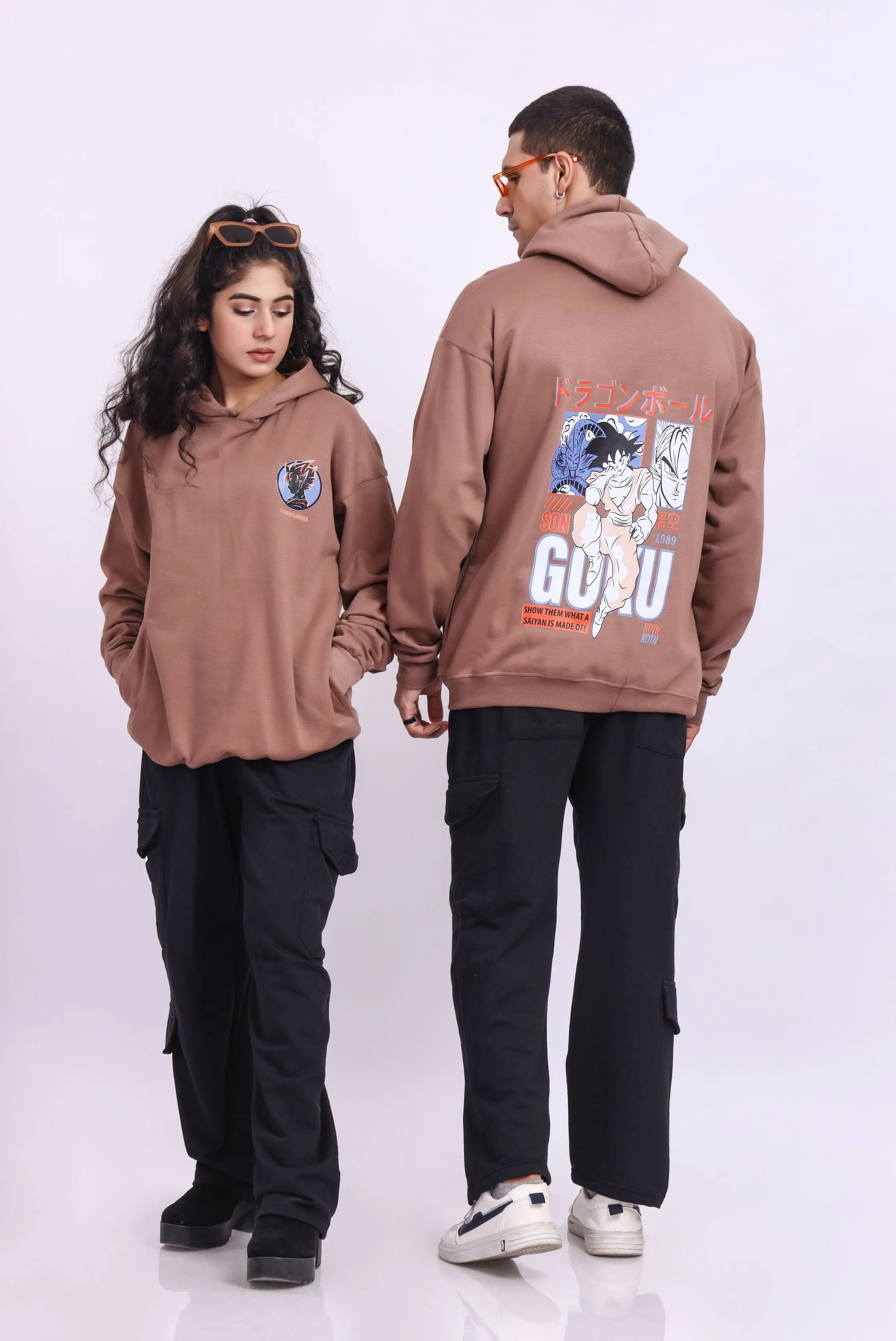 GOKU Brown Oversized Hoodie