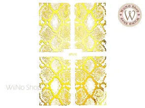 Gold Snake Print Adhesive Nail Art Sticker - 1 pc (SP210)