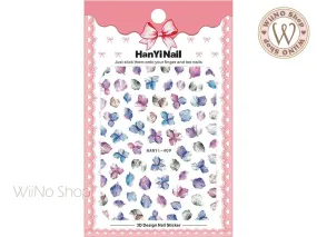 Gradient Hydrangea Flower Adhesive Nail Art Sticker - 1 pc (HY-409)