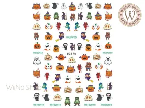 Halloween Pumpkin Party Adhesive Nail Art Sticker - 1 pc (WG670)