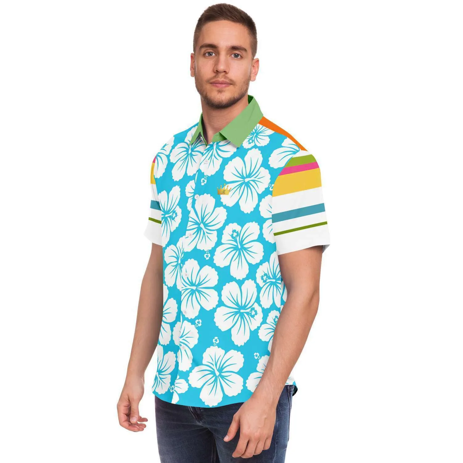 Hawaiian Tropic Short Sleeve Button Down Shirt