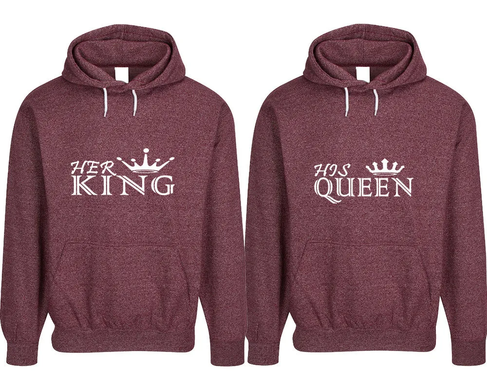 Her King His Queen Couple Matching Speckle Hoodies