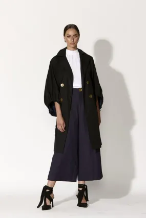 High Hopes Balloon Sleeve Black Trench Coat