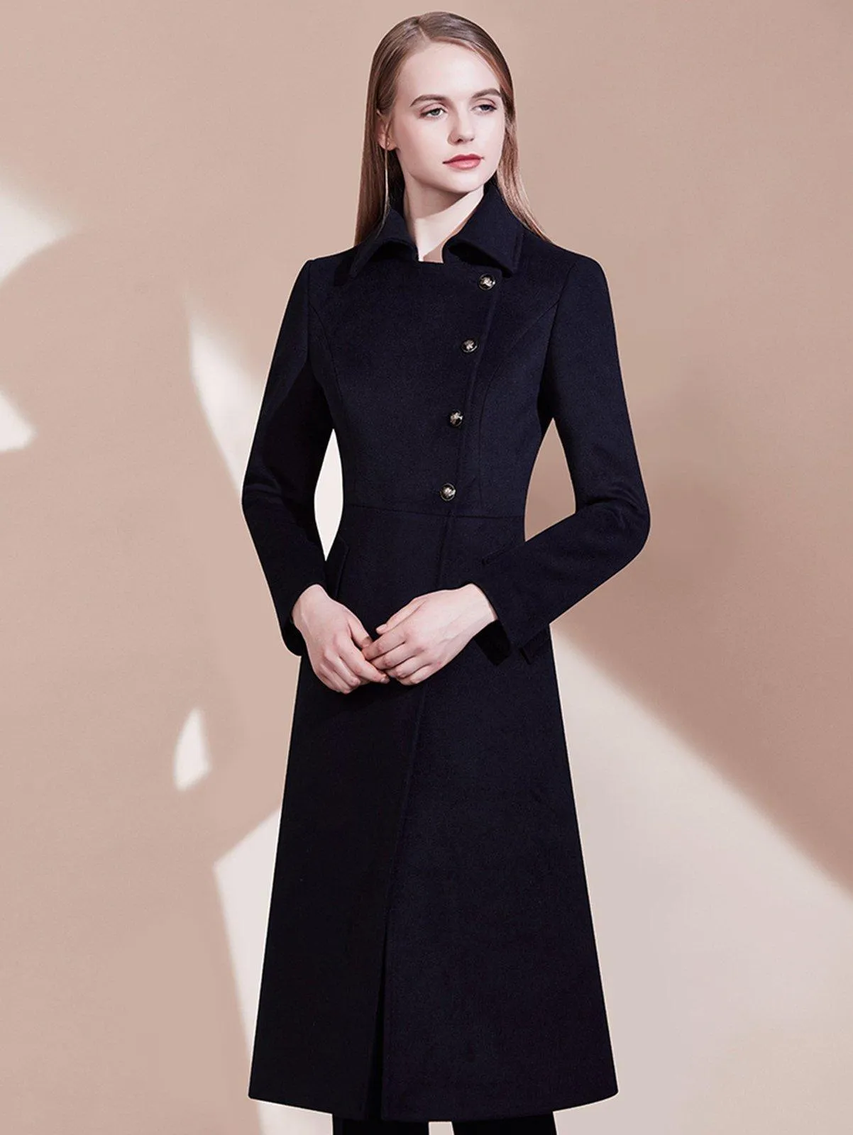 Ingrid Single Breasted Wool Blend Coat