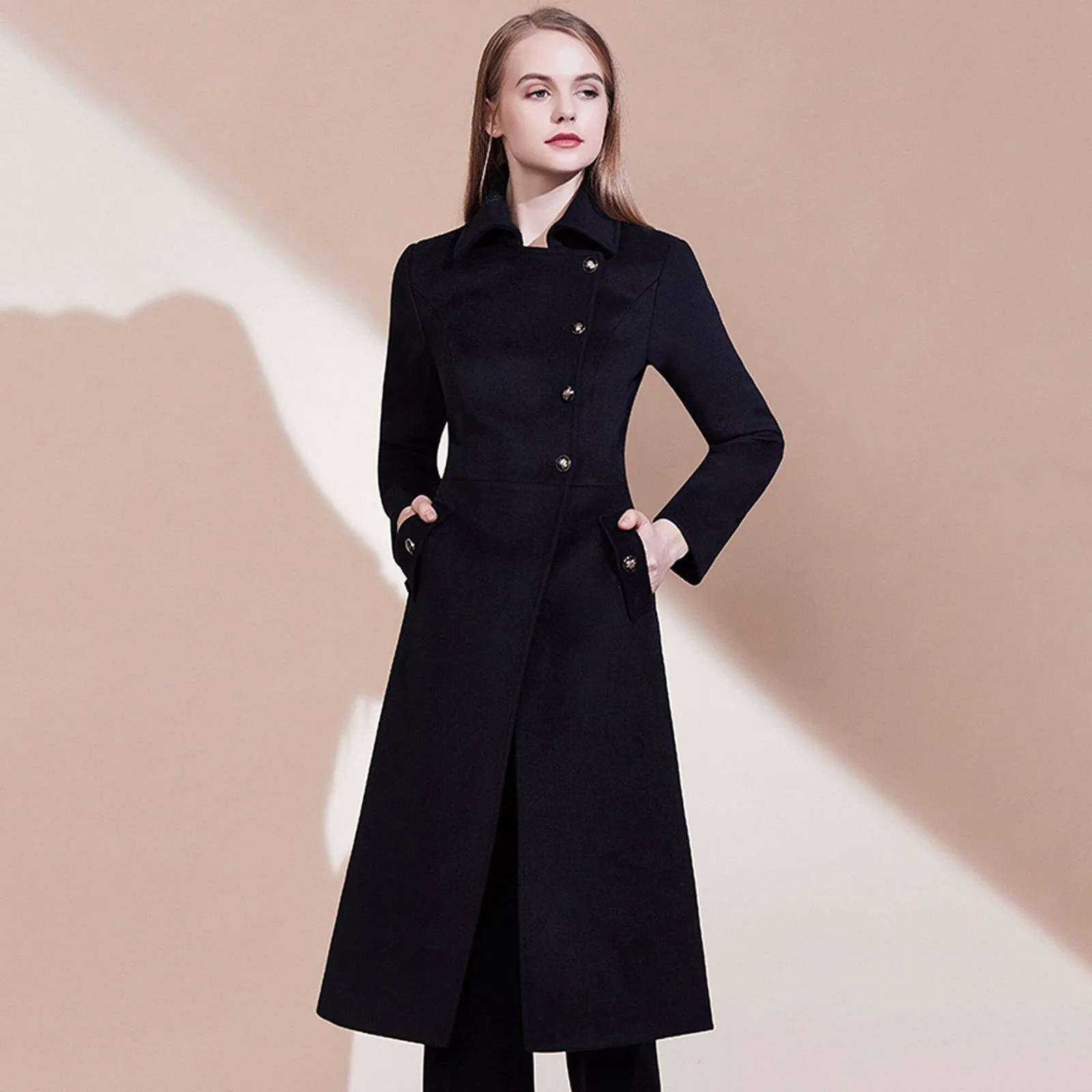 Ingrid Single Breasted Wool Blend Coat