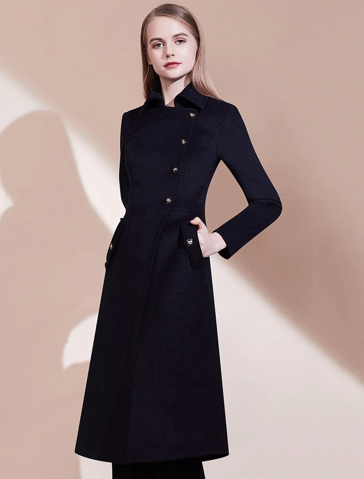 Ingrid Single Breasted Wool Blend Coat