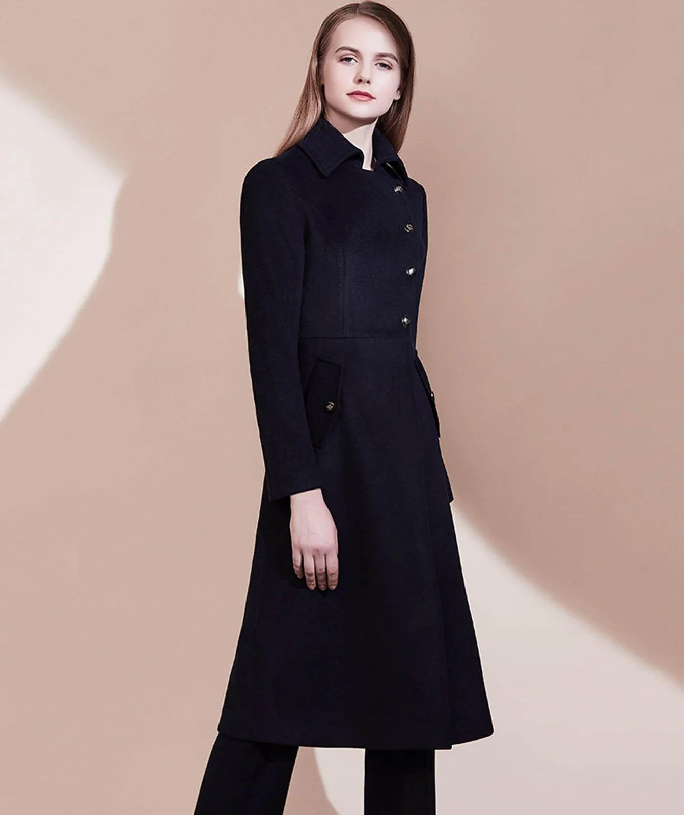 Ingrid Single Breasted Wool Blend Coat