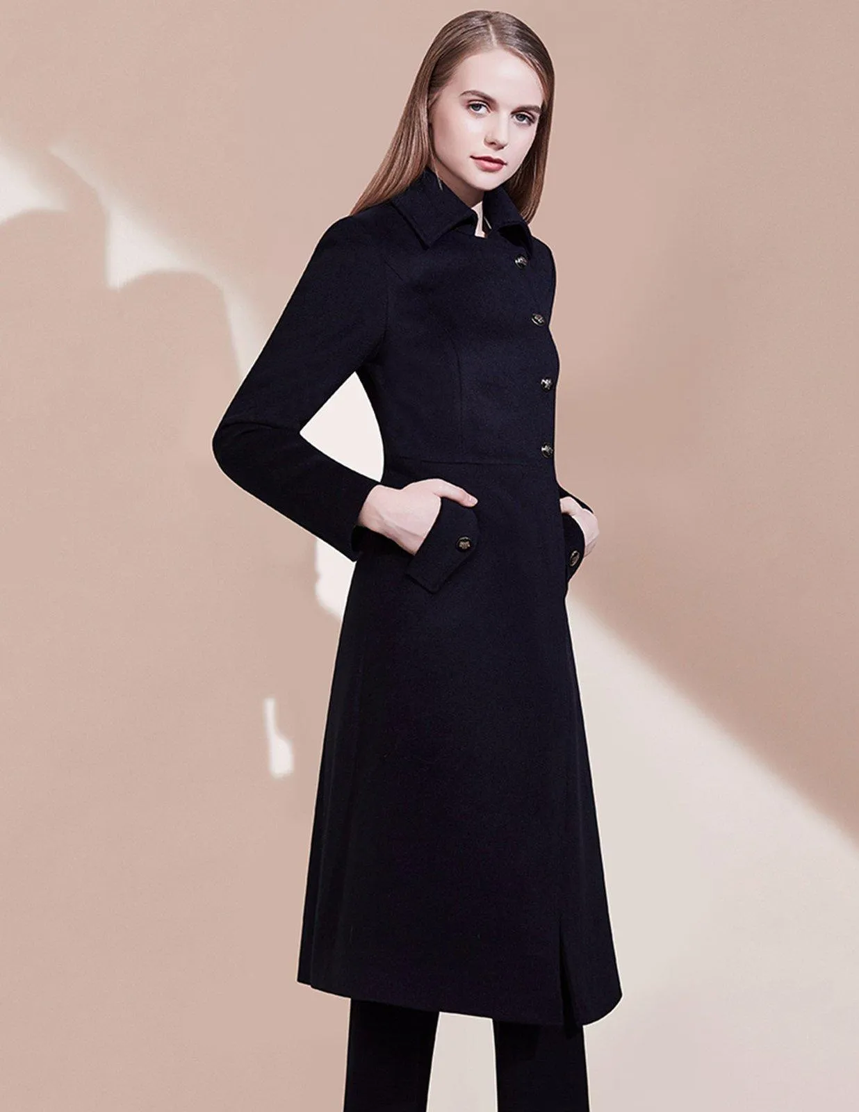 Ingrid Single Breasted Wool Blend Coat