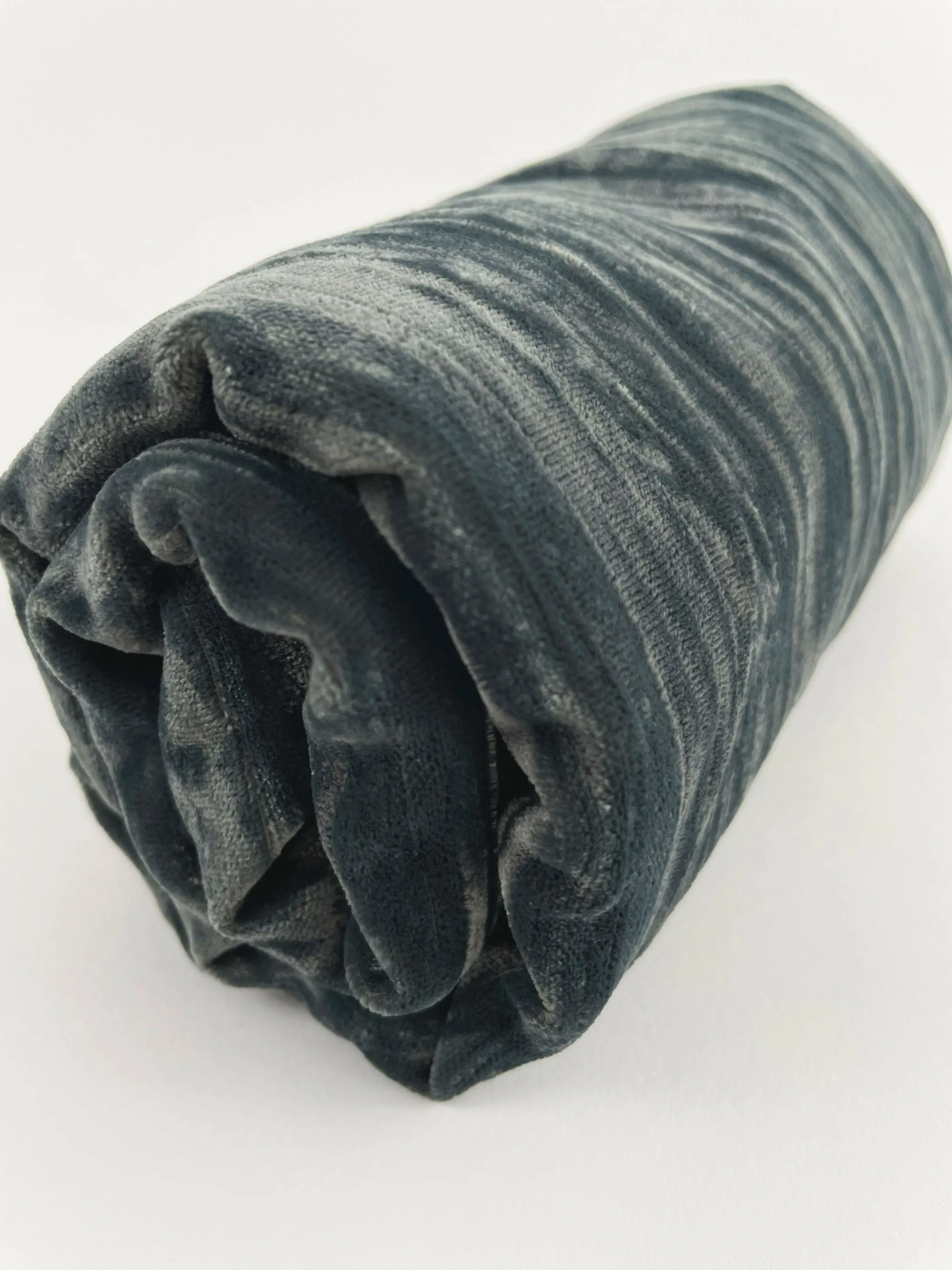 Italian Micro Velvet in Ridged Gray | Designer Deadstock