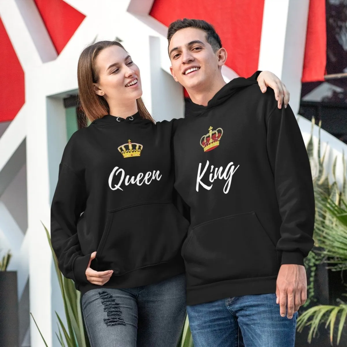 King And Queen Matching Couple Hoodies