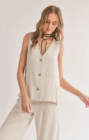 La Luna Linen Blend Vest Top