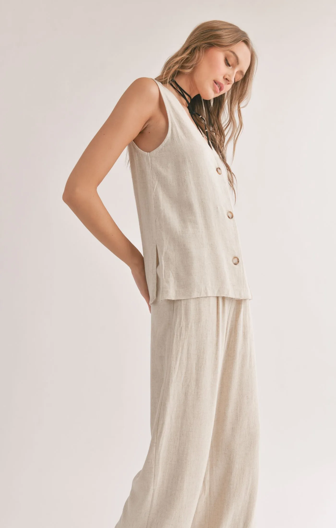 La Luna Linen Blend Vest Top