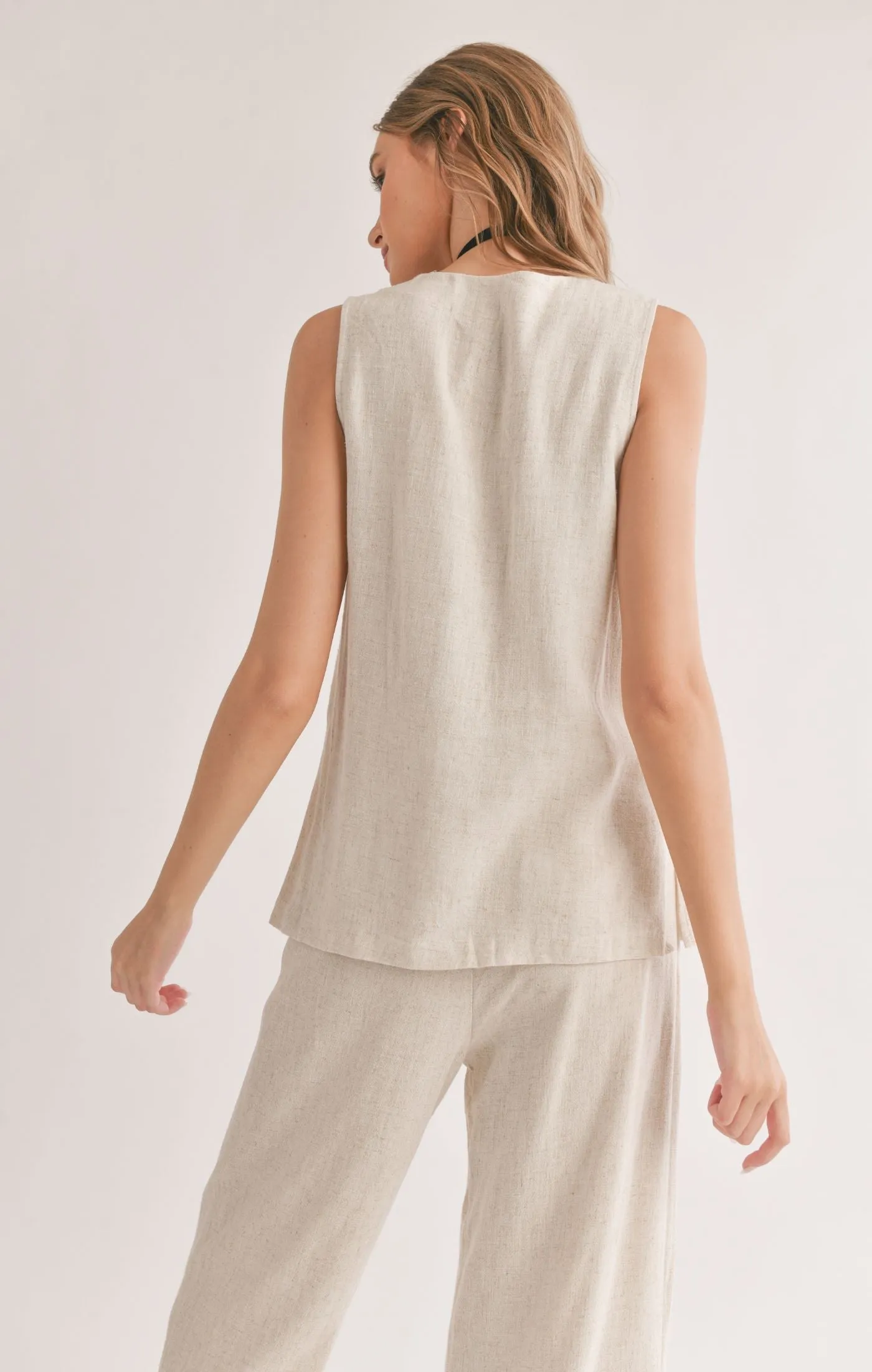 La Luna Linen Blend Vest Top