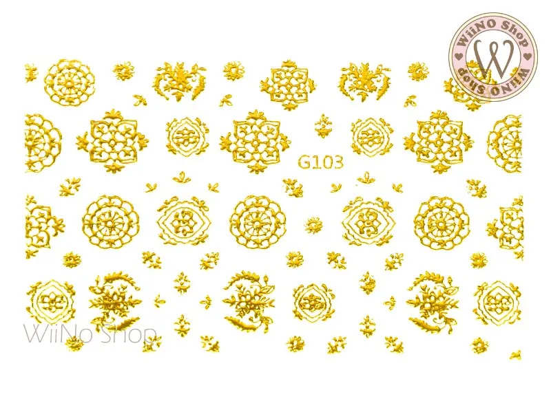 Lace Pattern Adhesive Nail Art Sticker - 1 pc (G-103)