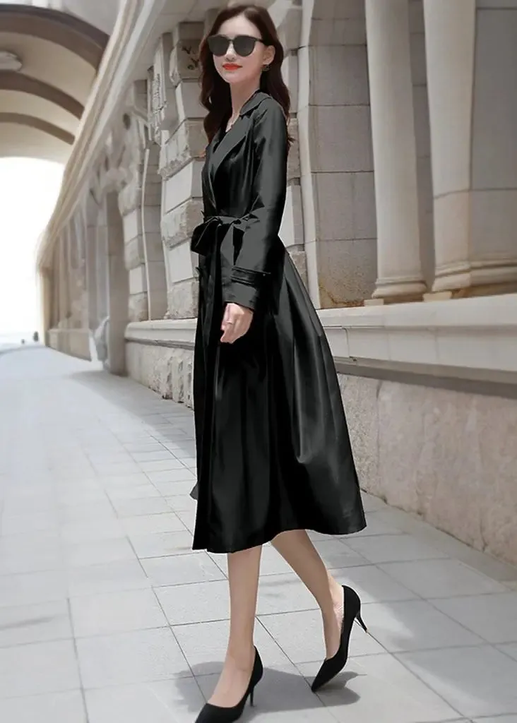 Lane Double Breasted Fit & Flare Trench Coat