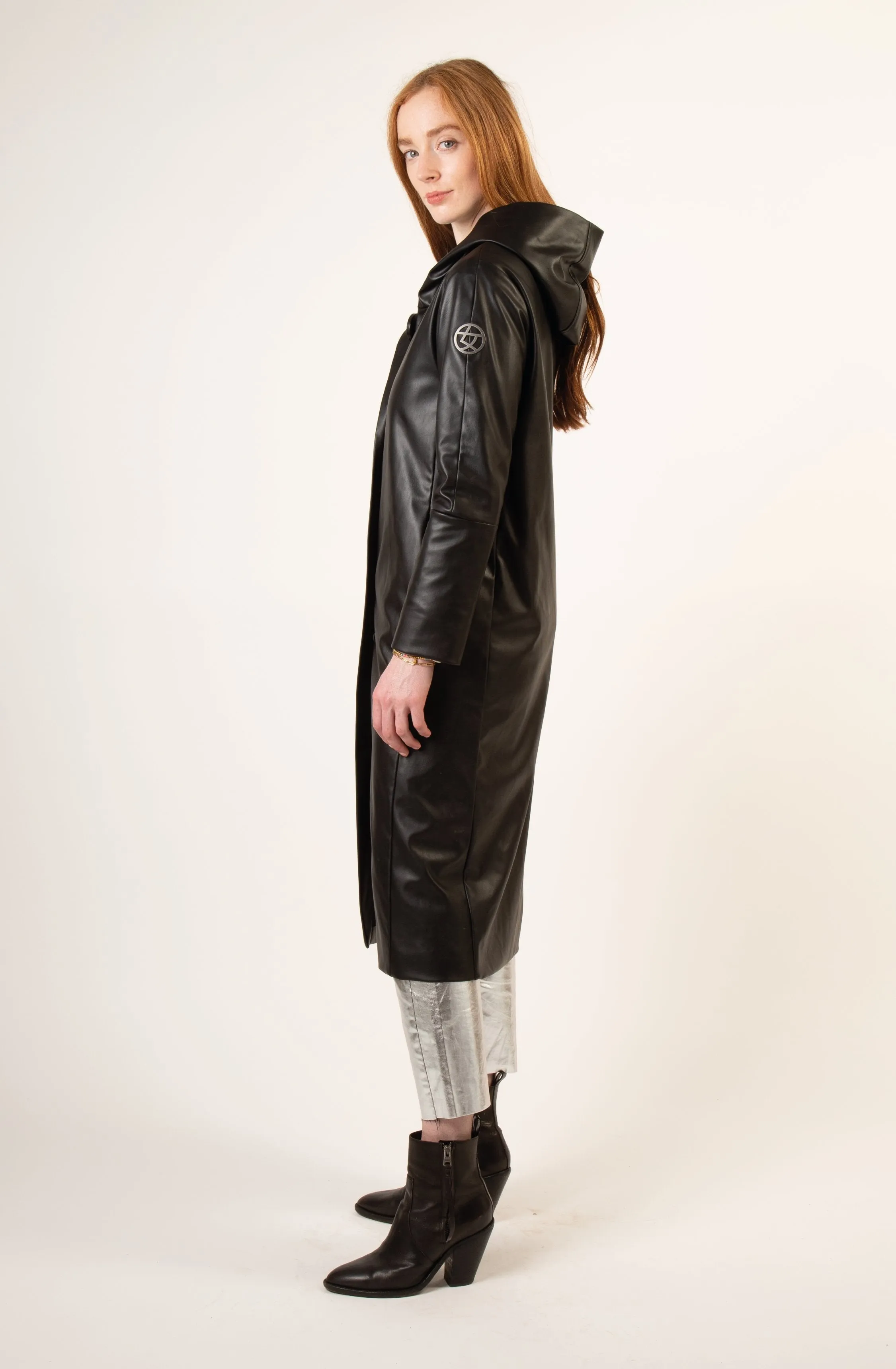 LANSDOWNE recycled vegan leather long coat