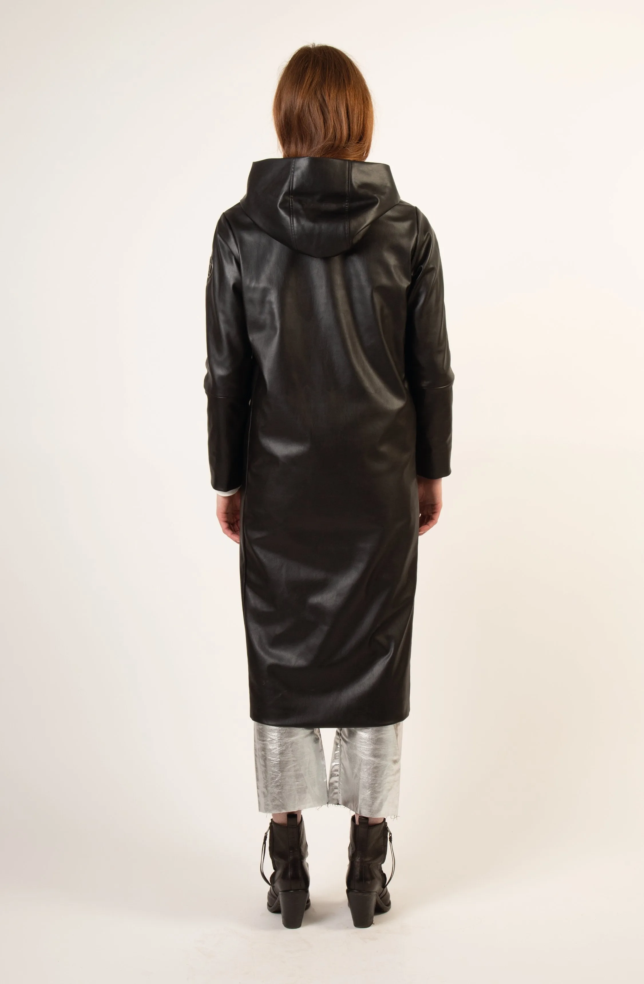 LANSDOWNE recycled vegan leather long coat