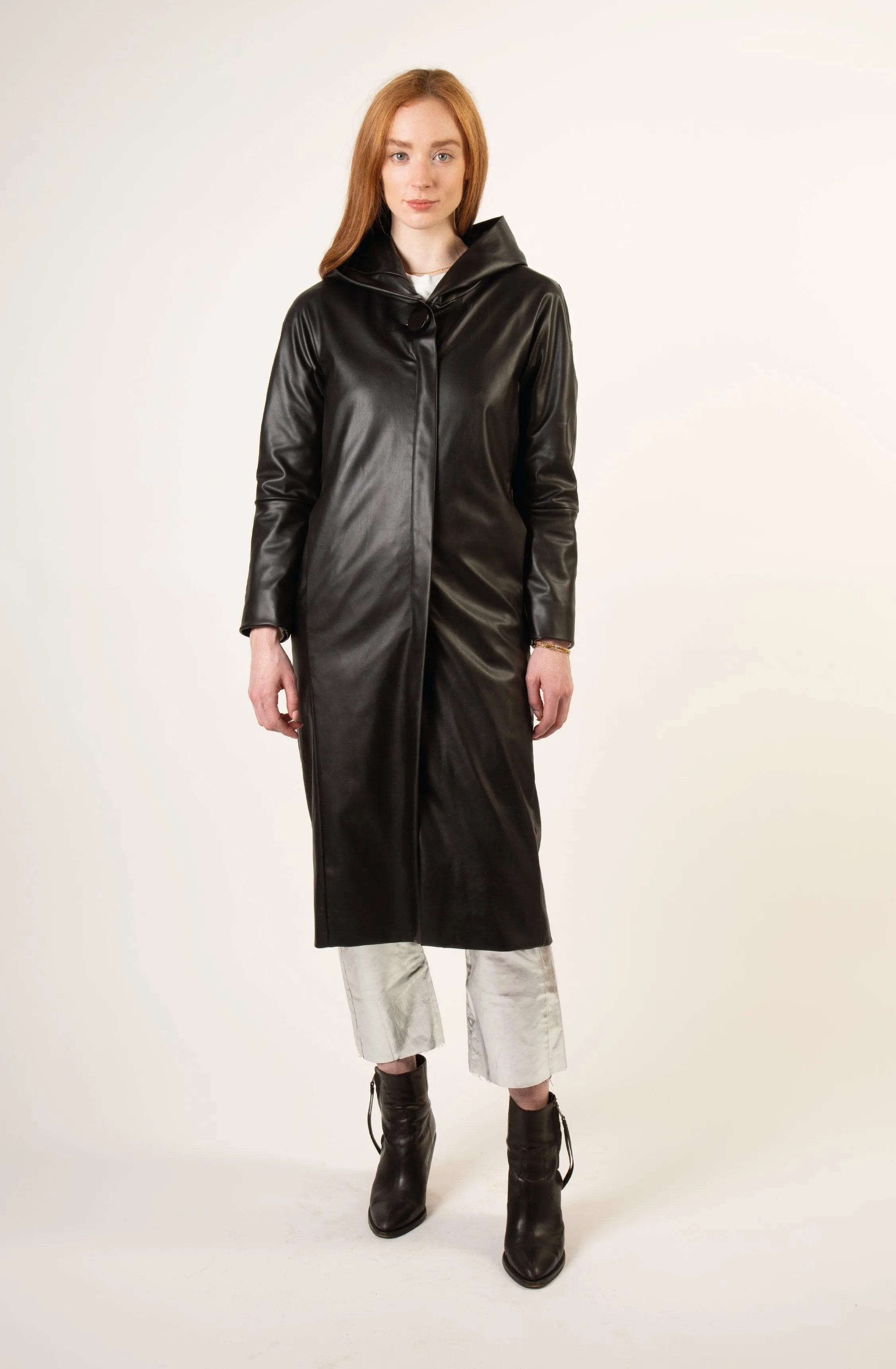 LANSDOWNE recycled vegan leather long coat