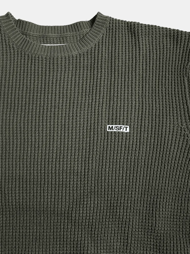 Misfit Downer Cables Knit Crew - Khaki