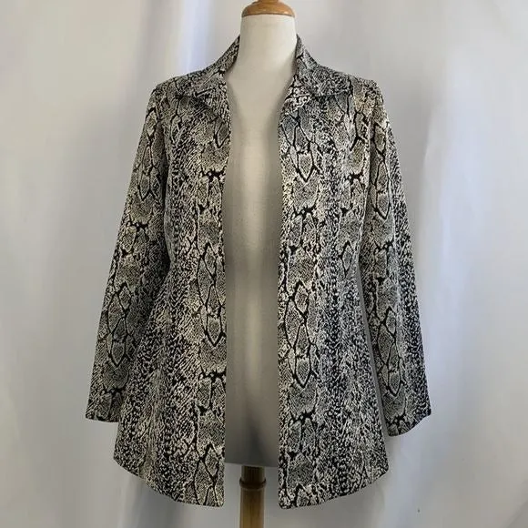 Misook AnimalPrint Shimmer Jacket With Shell