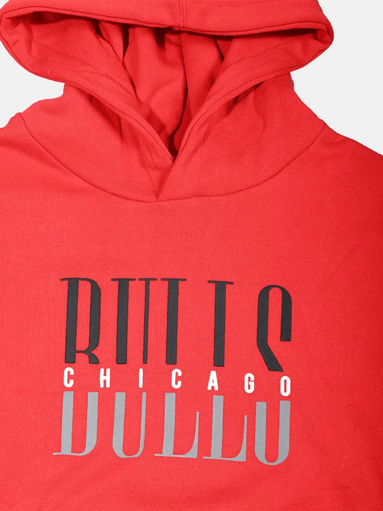 Mitchell & Ness Chicago Bulls Split Logo Hoody - Red