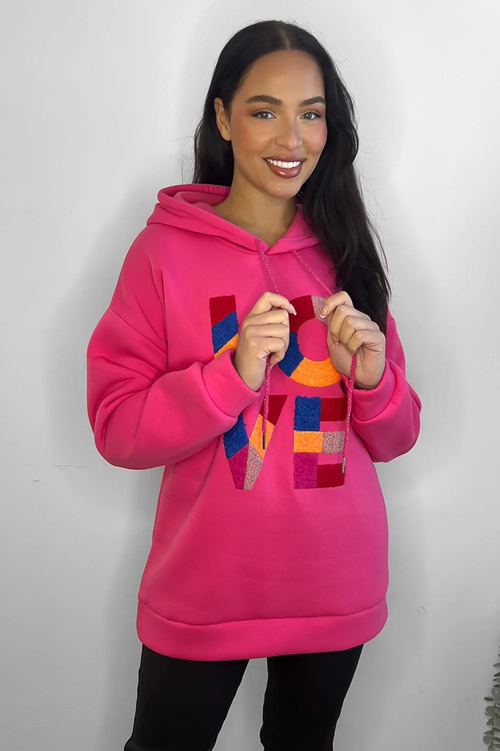 Multicolour Love Slogan Hoodie