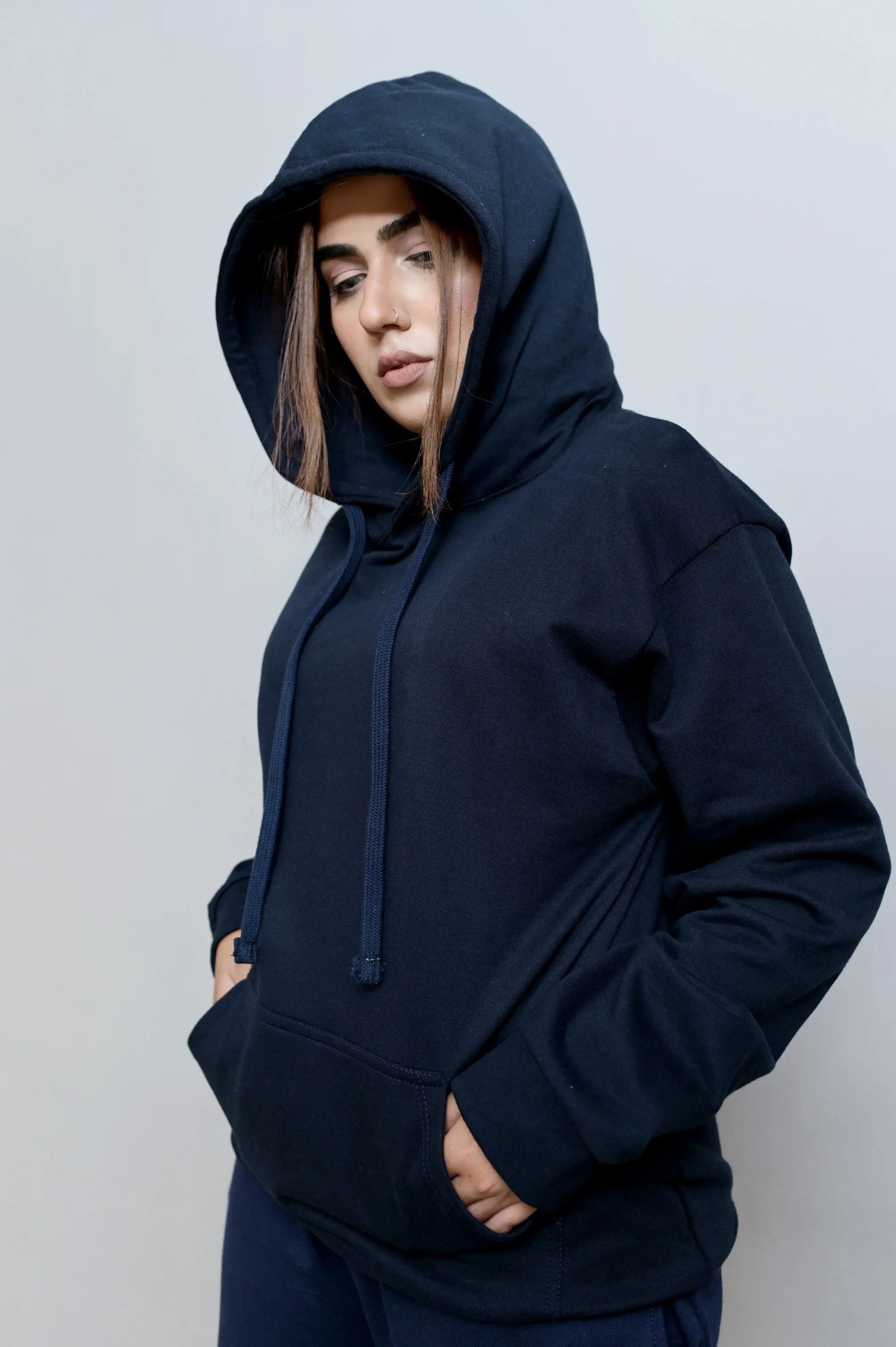 Navy Blue Basic Hoodie