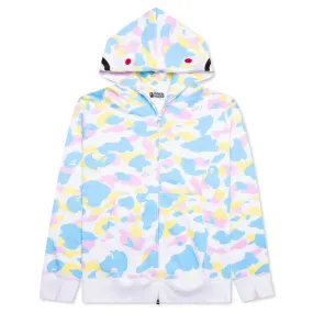 New Multi Camo 2nd Shark Full Zip Hoodie - White