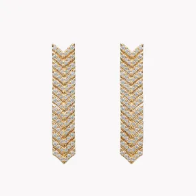 Pavé Diamond Zipper Drop Earrings