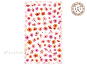 Pink Poppy Flower Adhesive Nail Art Sticker - 1 pc (F775)