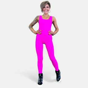 Pink Seamless Ribbed Jumpsuit