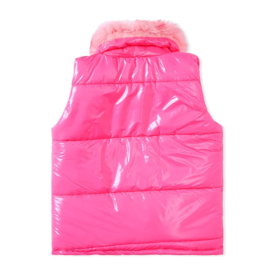 Pink Vest Puffer Jacket