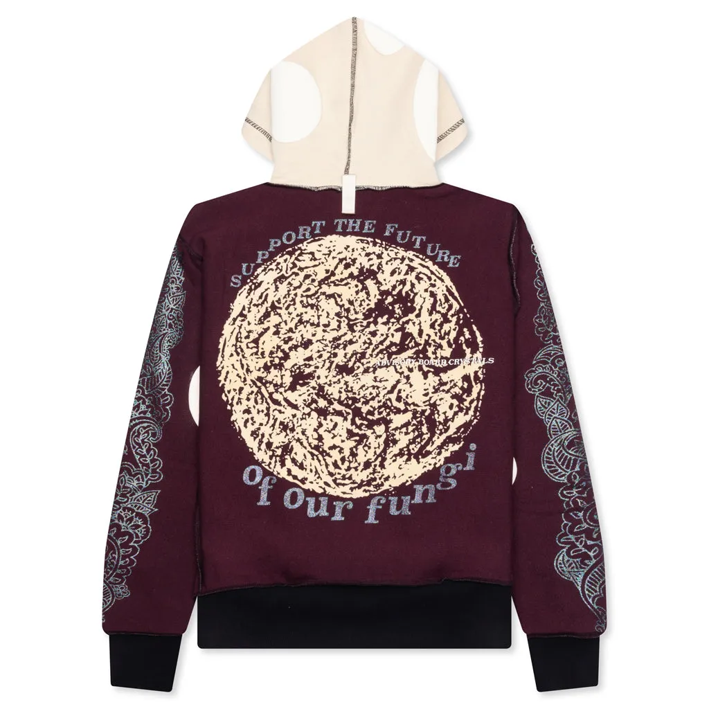 Planet-Saving Fungi Edition 2: Thought-Provoking Mind Spores Hoodie - Earthy Brown Design