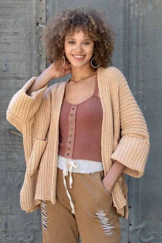 POL Edge to Edge Long Sleeve with Pockets Cardigan