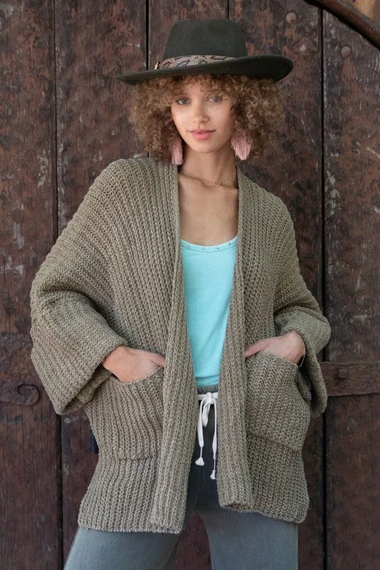 POL Edge to Edge Long Sleeve with Pockets Cardigan