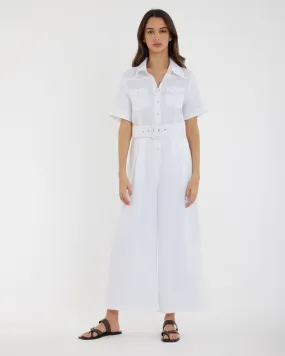 Portsea Linen Jumpsuit - White