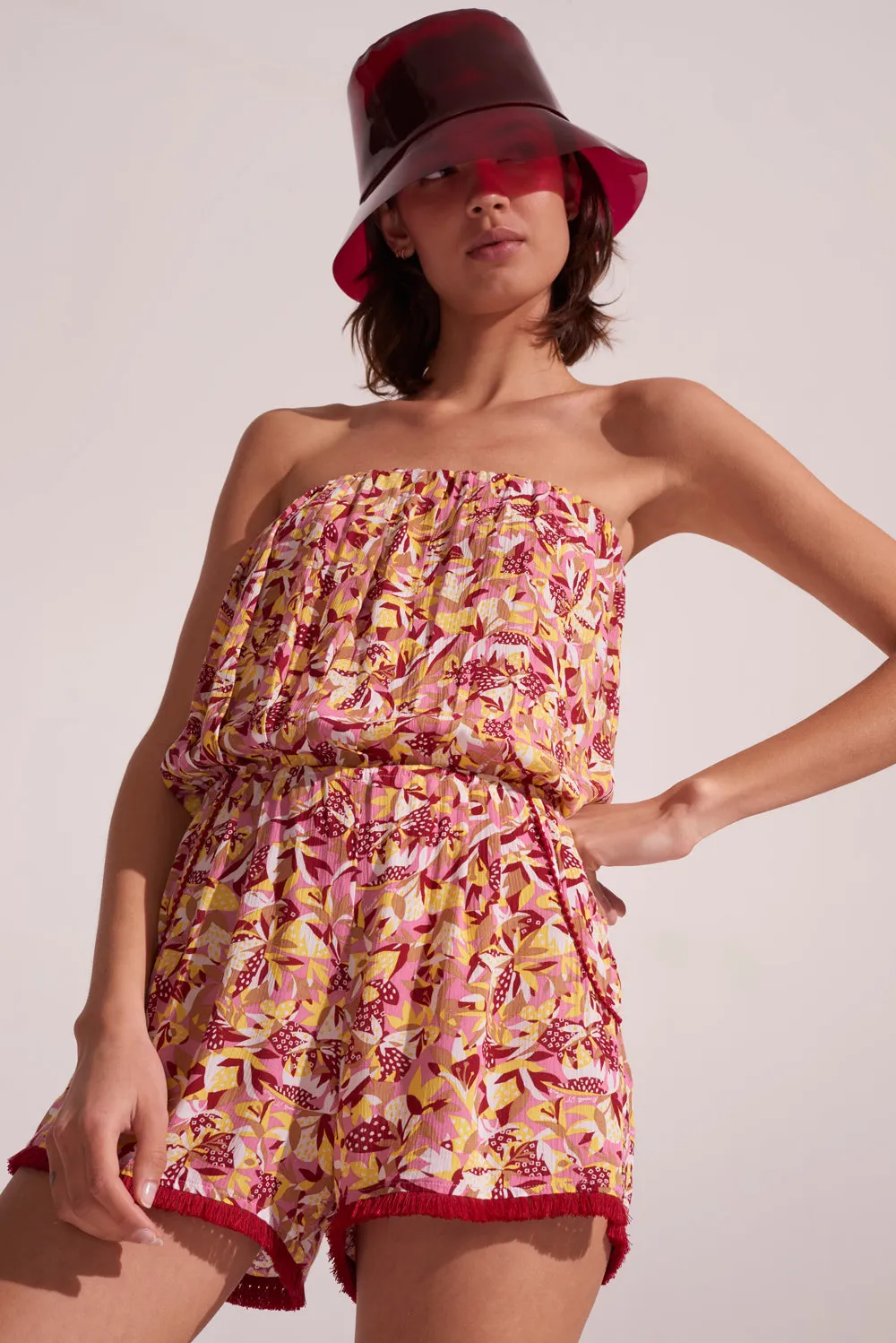 Poupette St Barth - Short Jumpsuit Ambra - Yellow Orchidee