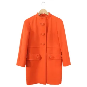 Prada Orange Wool Mod Coat - IT38 / USA 2