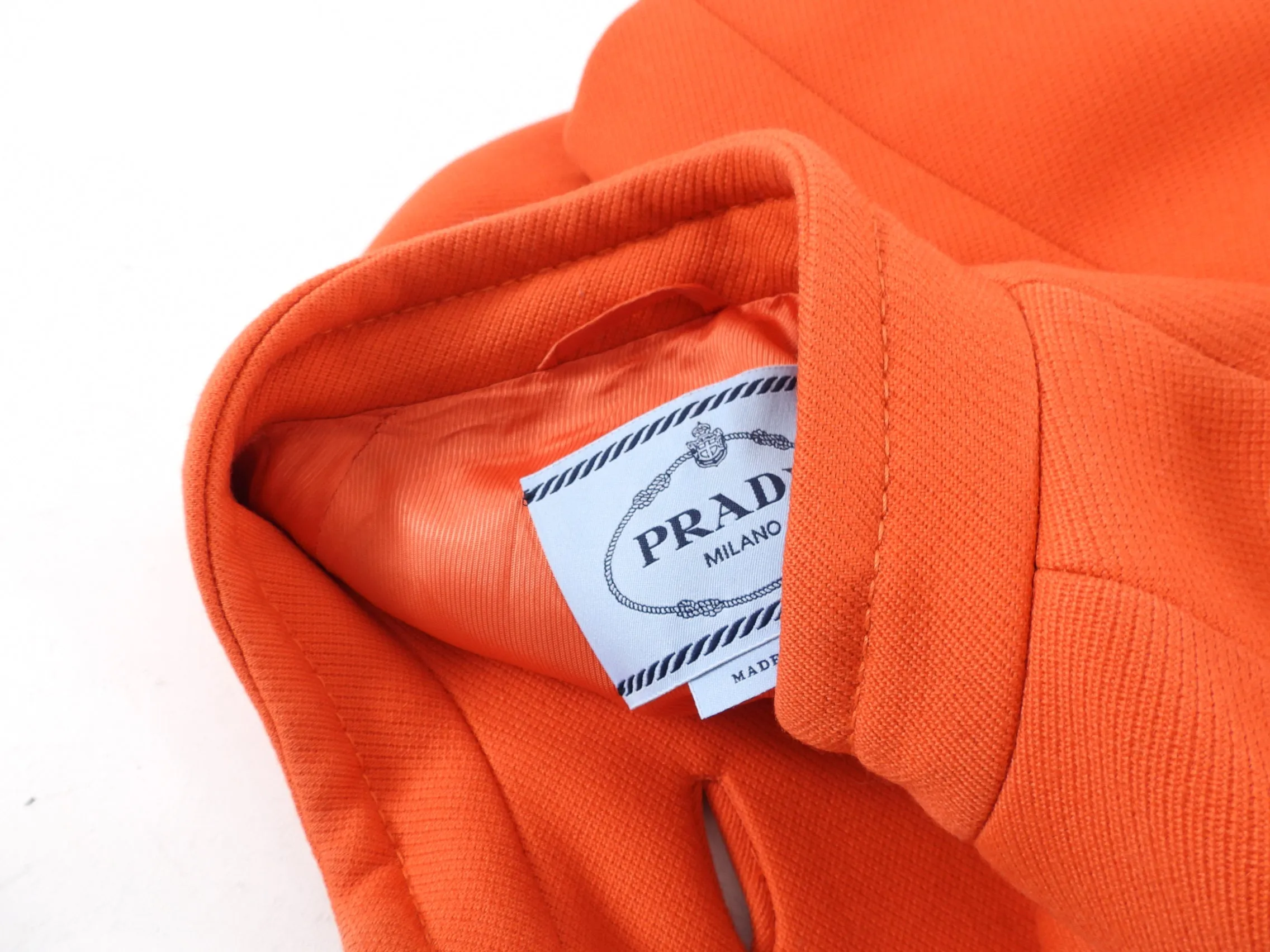 Prada Orange Wool Mod Coat - IT38 / USA 2