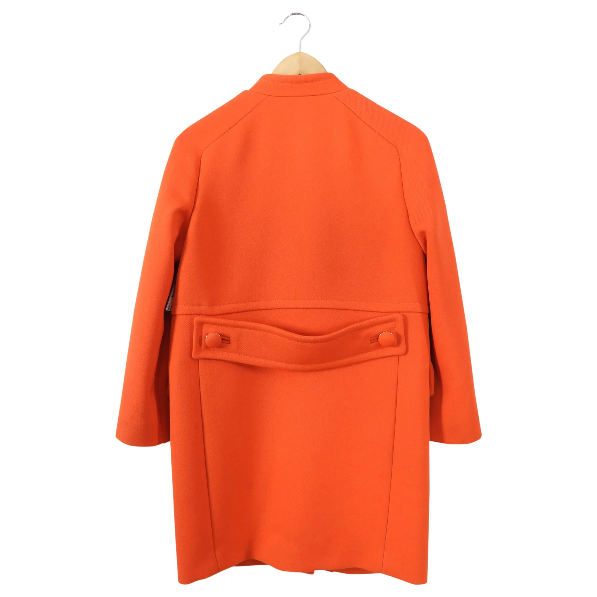 Prada Orange Wool Mod Coat - IT38 / USA 2