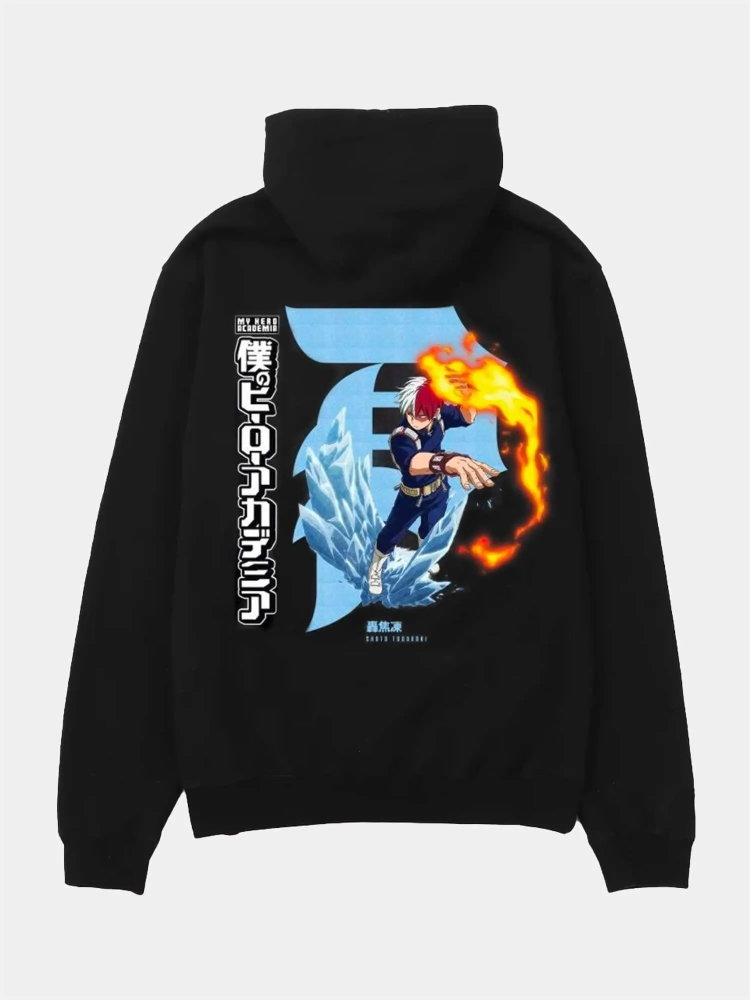 Primitive x My Hero Academia Dirty P Shoto Todoroki Hood - Black