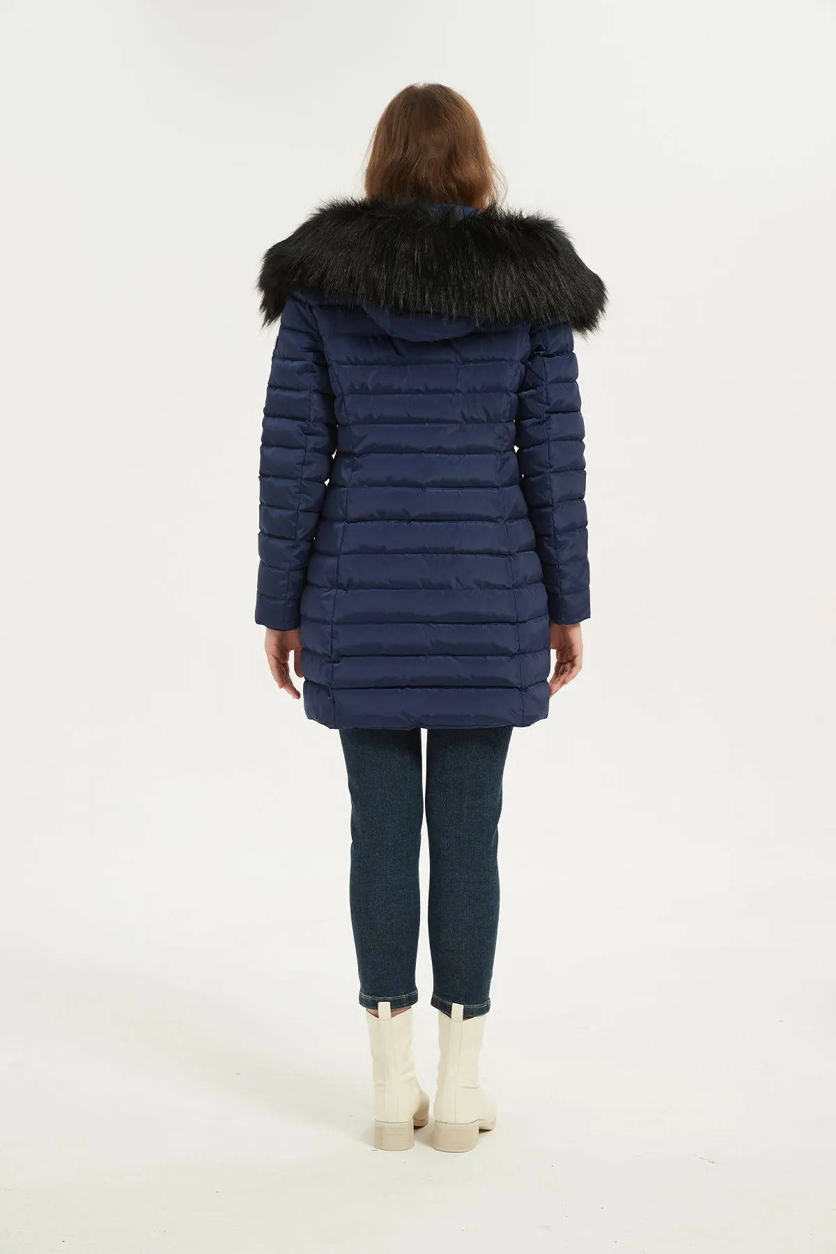 Puffer Coat & Jacket with Big Removable faux fur hood