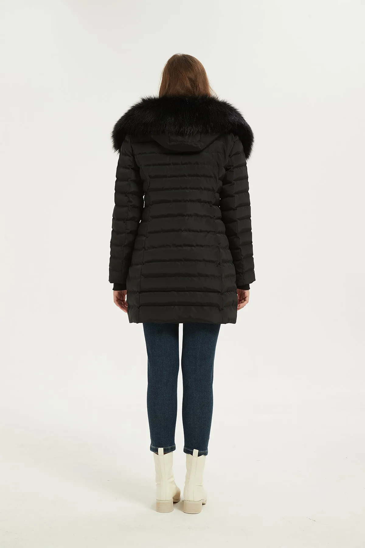 Puffer Coat & Jacket with Big Removable faux fur hood