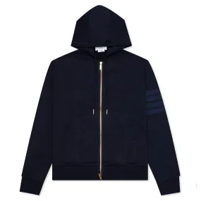 Relaxed Fit Zip Up Hoodie - Navy