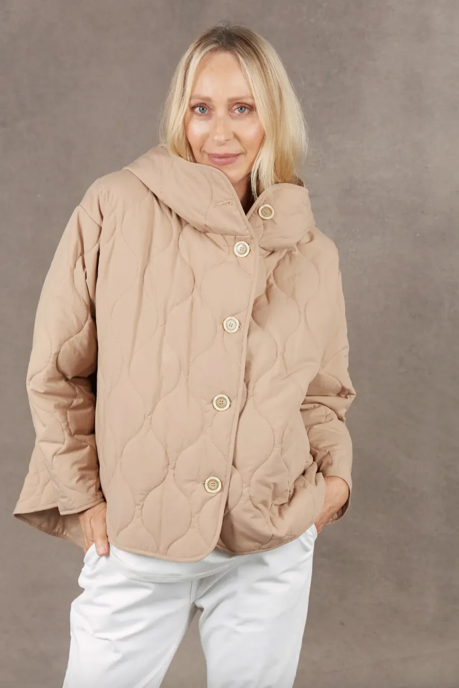 Ribe Hooded Jacket, Putty