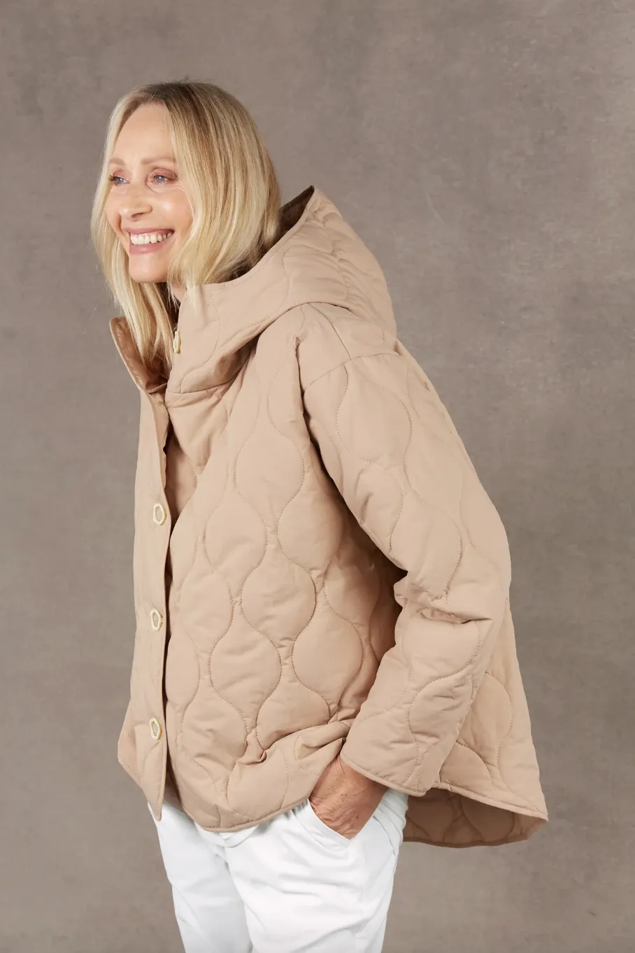 Ribe Hooded Jacket, Putty