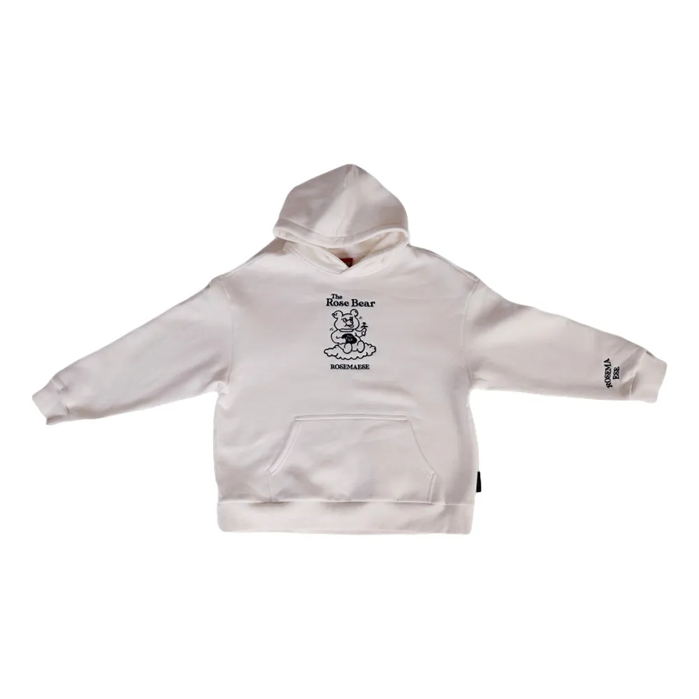 ROSEMAESE BEAR HOODIE-WHITE