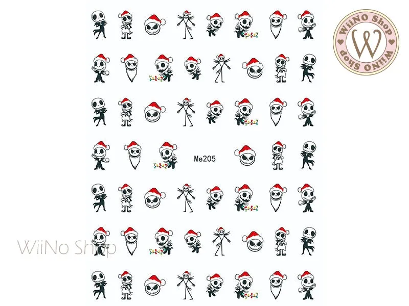 Santa Skull Halloween Adhesive Nail Art Sticker - 1 pc (Me205)