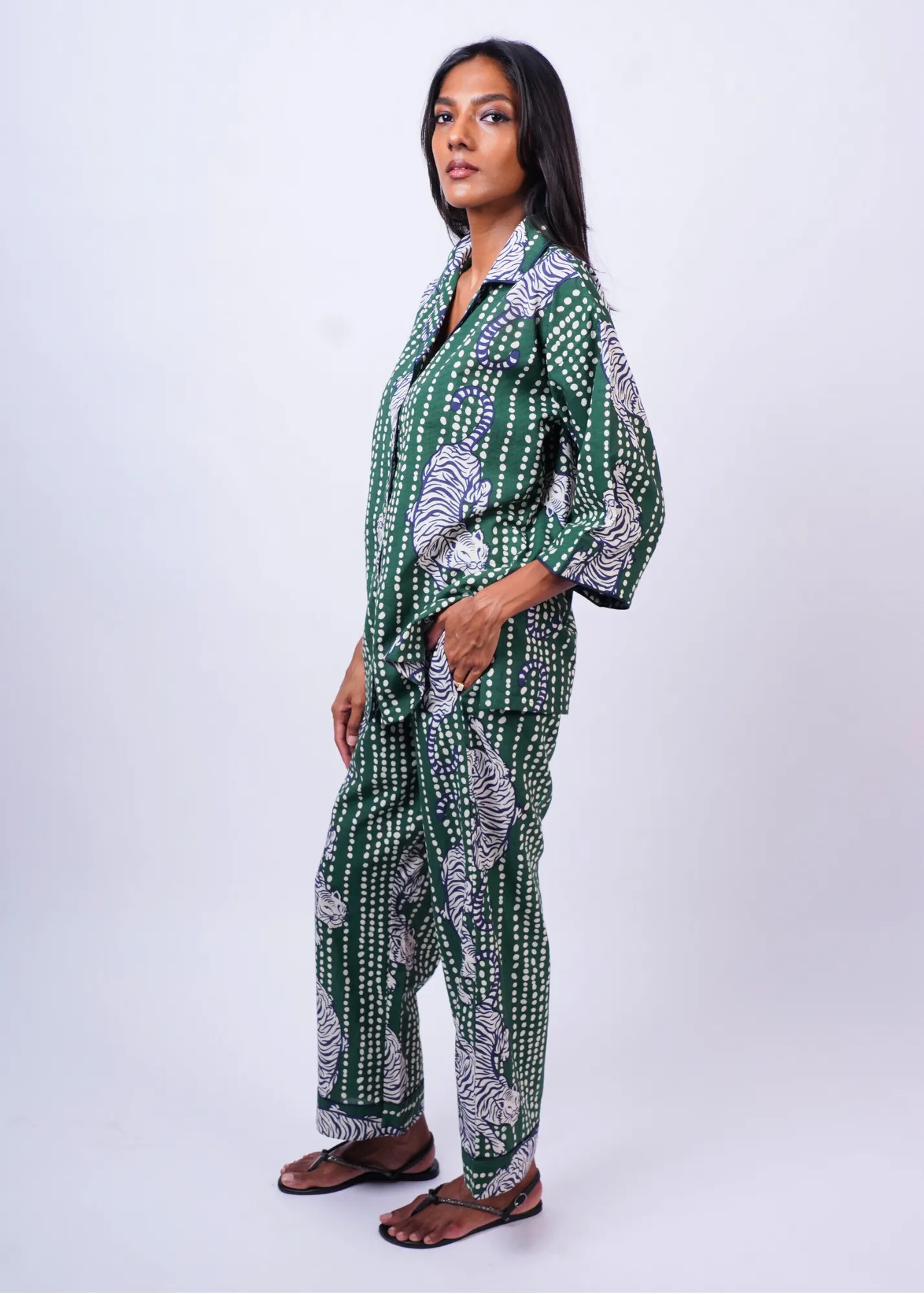 Sharan Boxy PJ 2pc Set - Moss Tiger