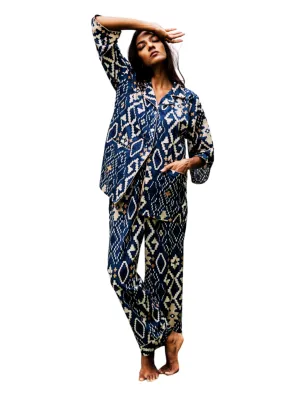 Sharan Boxy PJ Set - Blue Matrix